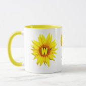 Elegante Sonnenblumencoffee Tasse (Name & Monogram (Links)