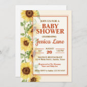 Elegante Sonnenblumendusche Einladung (Vorne/Hinten)