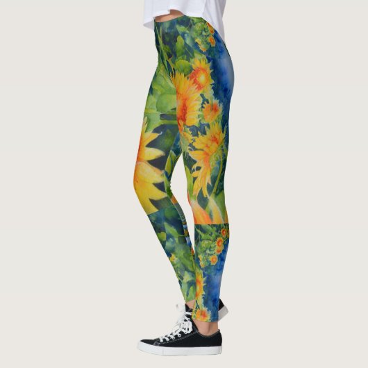 Elegante Sonnenblumenfelder Leggings (Links)