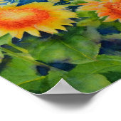 Elegante Sonnenblumenfelder Poster (Ecke)