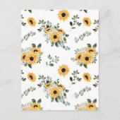 Elegante Sonnenblumengrün Details Hochzeiten Begleitkarte (Rückseite)