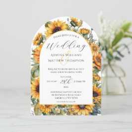 Elegante Sonnenblumenhochzeit Einladung