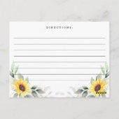 Elegante Sonnenblumenkarte Postkarte (Rückseite)