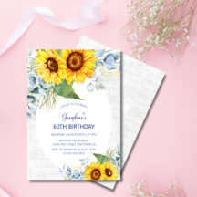 Elegante Sonnenblumenmauer Brick Floral Geburtstag