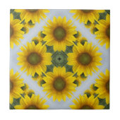 Elegante Sonnenblumenmosaik Muster Keramik Tile Fliese (Vorderseite)