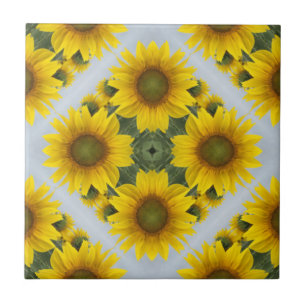 Elegante Sonnenblumenmosaik Muster Keramik Tile Fliese