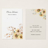 Elegante Sonnenblumenschmuckkarte (Vorne & Hinten)