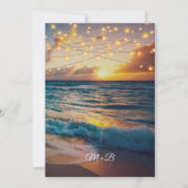 Elegante Sonnenuntergang Beach String Lights Somme Einladung (Rückseite)