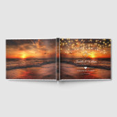 Elegante Sonnenuntergang Beach String Lights Somme Gästebuch (Voll)