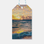 Elegante Sonnenuntergang Beach String Lights Somme Geschenkanhänger (Rückseite)