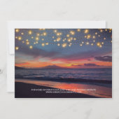 Elegante Sonnenuntergang Beach String Lights Somme Save The Date (Rückseite)
