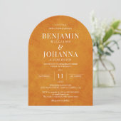 Elegante Sonnenuntergang Orange Watercolor Einladung (Stehend Vorderseite)