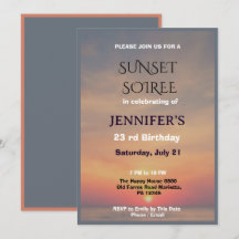Elegante Sonnenuntergangs-Sky-Soiree-Geburtstag 
