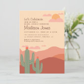 Elegante Southwest Wüste Bridal Dusche Einladung (Stehend Vorderseite)