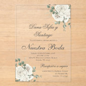 Elegante spanische Hochzeit - Akryllische Einladun Acryleinladungen (Vorderseite)