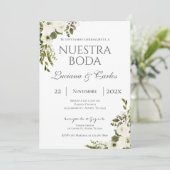 Elegante spanische Hochzeit Einladung (Stehend Vorderseite)
