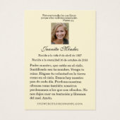 Elegante Spanische Jesus-Rose Religiöse Gebetskart (Rückseite)