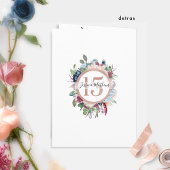 Elegante Spanische Rose Gold Quinceñera geklappt Einladung