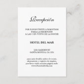 Elegante Spanish Bianco Y Negro Boda Details Begleitkarte (Vorderseite)