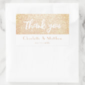 Elegante Sparkle Gold Glitzer Wedding Rechteckiger Aufkleber (Tasche)