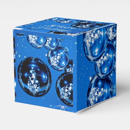 Elegante Sparkle Ornamente Cobalt Blue Holiday Geschenkschachtel (Vorderseite)