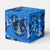 Elegante Sparkle Ornamente Cobalt Blue Holiday Geschenkschachtel (Rückseite)