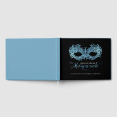 Elegante Sparkling Blue Masquerade Quinceanera Gästebuch (Voll)