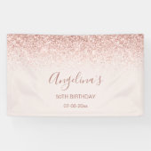 Elegante Sparkling Blush Einladung zum Geburtstag Banner (Horizontal)