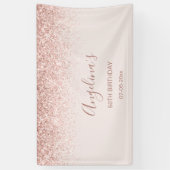 Elegante Sparkling Blush Einladung zum Geburtstag Banner (Vertikal)
