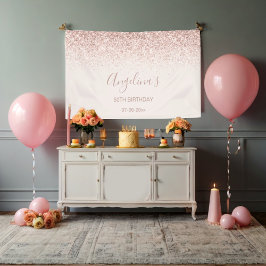 Elegante Sparkling Blush Einladung zum Geburtstag Banner