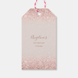 Elegante Sparkling Blush Geburtstag Geschenkanhänger