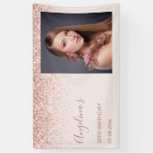 Elegante Sparkling Blush Geburtstag | Ihr Foto Banner (Vertikal)