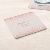 Elegante Sparkling Blush Geburtstag Rechteckiger Pappuntersetzer (angewinkelt)
