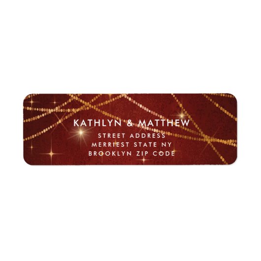 Elegante Sparkling Gold String Lights Hochzeit (Vorne)