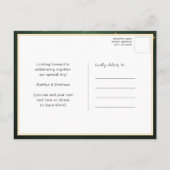 Elegante Sparkling Gold String Lights Hochzeit Einladungspostkarte (Rückseite)