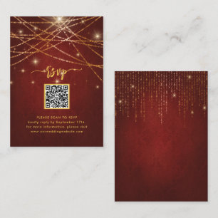 Elegante Sparkling Gold String Lights QR Code UAWG Begleitkarte