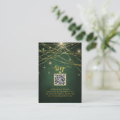 Elegante Sparkling Gold String Lights QR Code UAWG Begleitkarte (Stehend Vorderseite)