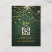 Elegante Sparkling Gold String Lights QR Code UAWG Begleitkarte (Vorderseite)