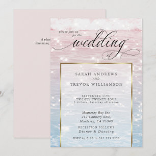 Elegante Sparkling Ocean Beach Hochzeit Einladung