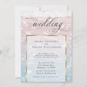 Elegante Sparkling Ocean Beach Wedding Einladung (Vorderseite)