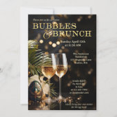 Elegante Sparkling Osterblasen und Brunch Einladung (Vorderseite)