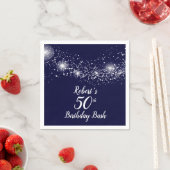 Elegante Sparkling Stars auf dem Blue Serviette (Beispiel)