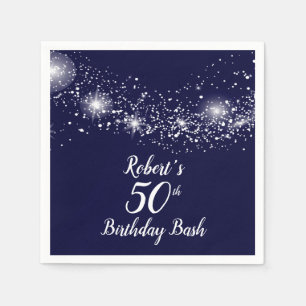 Elegante Sparkling Stars auf dem Blue Serviette