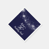 Elegante Sparkling Stars auf dem Blue Serviette (Ecke)