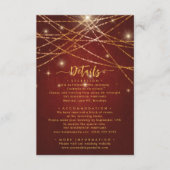 Elegante Sparkling String Lights Hochzeitdetails Begleitkarte (Vorderseite)