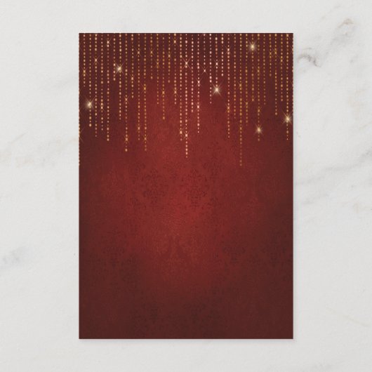 Elegante Sparkling String Lights Hochzeitdetails Begleitkarte (Rückseite)