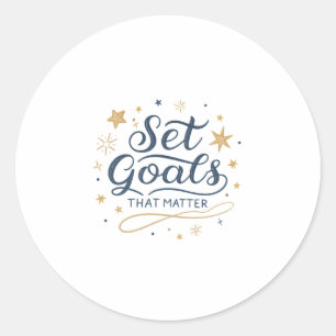 Elegante Sparkling Typografy Set Goals, die Sticke Runder Aufkleber