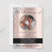 Elegante Special Rose Gold Foto Hochzeit Einladung (Vorderseite)