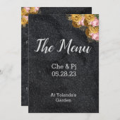 Elegante Speisekarte für Hochzeitstische Menükarte (Vorne/Hinten)