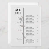 Elegante Speisekarte - Restaurant Minimalistisch Menükarte (Vorne/Hinten)